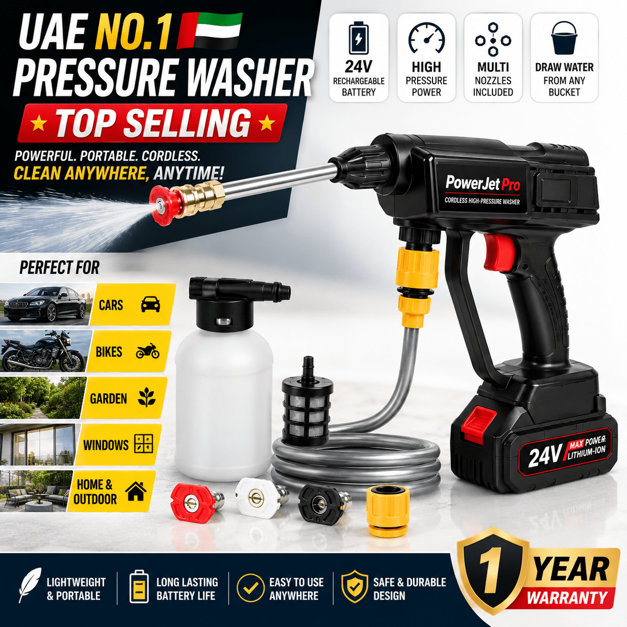 PowerJet Pro Cordless High-Pressure Washer